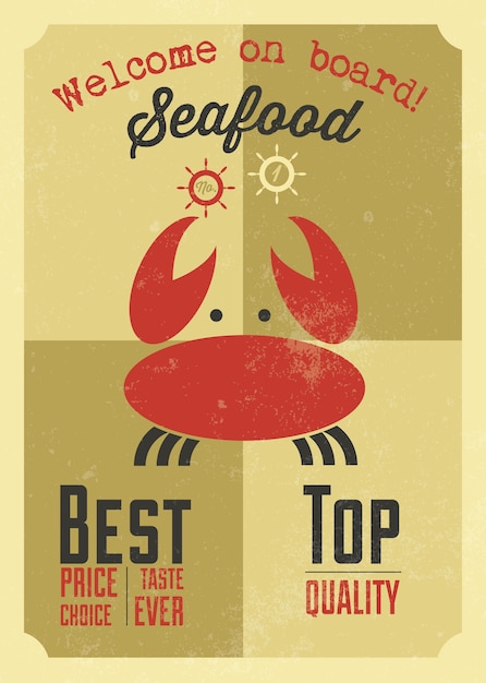 Free Vector seafood restauran poster design