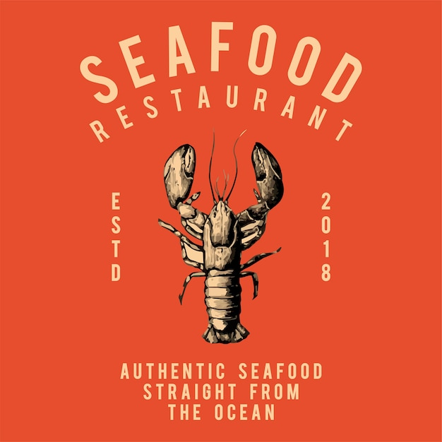 Free Vector seafood restaurant logo design vector