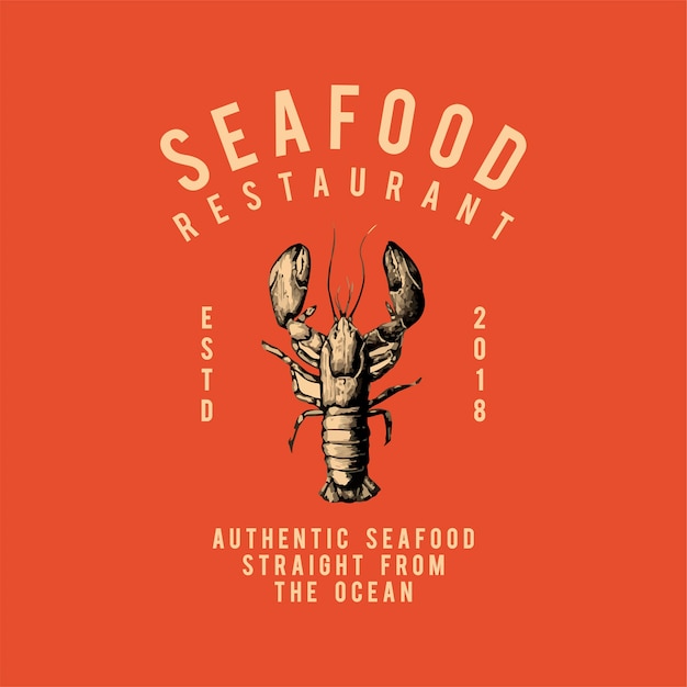 Seafood restaurant logo design vector