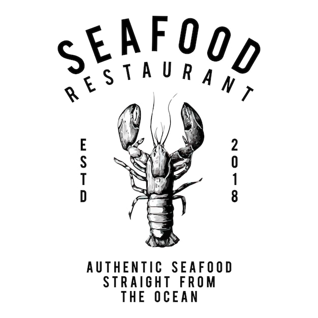 Seafood restaurant logo design vector