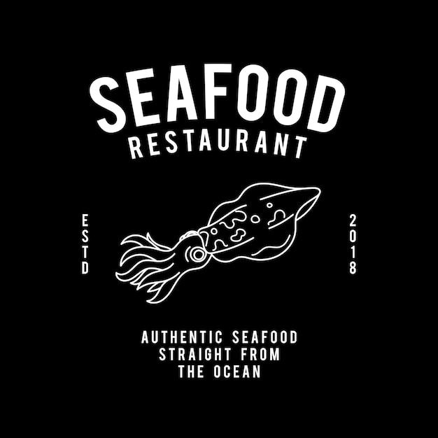 Seafood restaurant text design vector