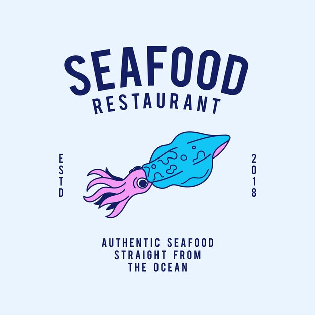 Seafood restaurant text design vector