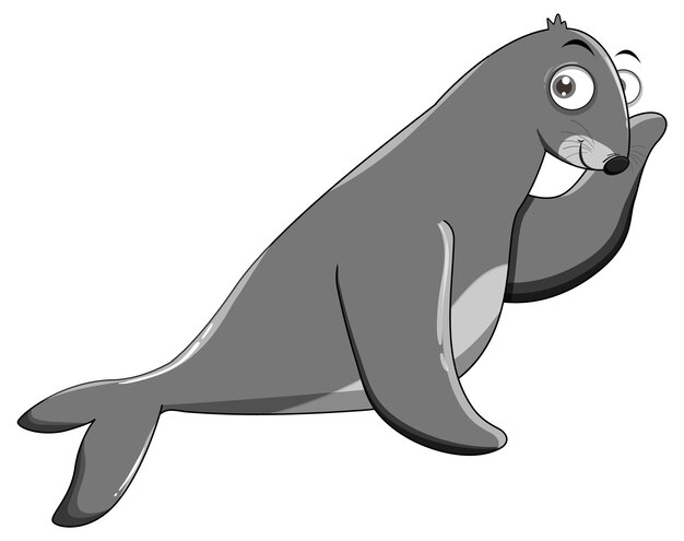 Seal cartoon on white background