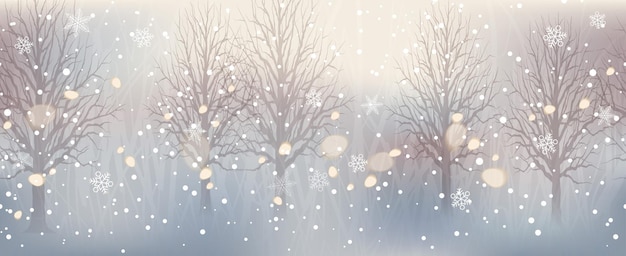 Free Vector seamless abstract winter forest with beautiful sparkling light vector christmas background