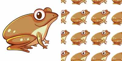 Free vector seamless background design with brown frog