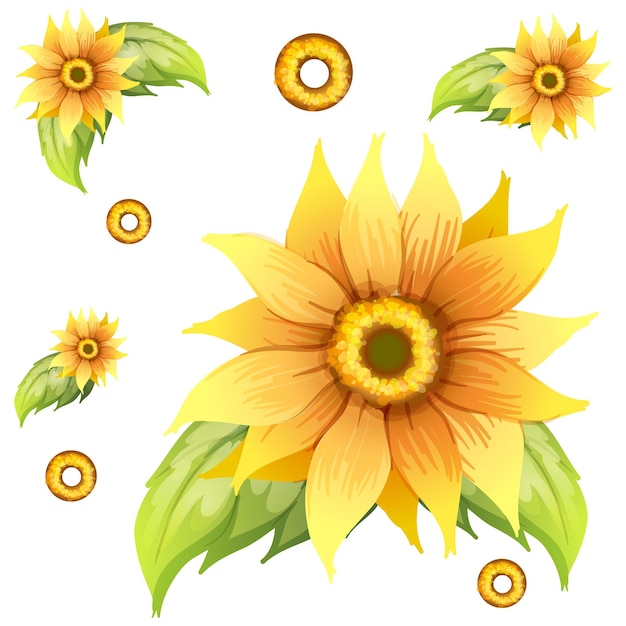 Seamless background design with sunflowers