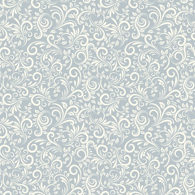 Seamless background of light blue color in Damascus style