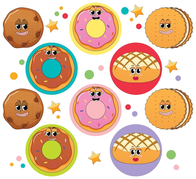 Free Vector seamless background with donuts and cookies