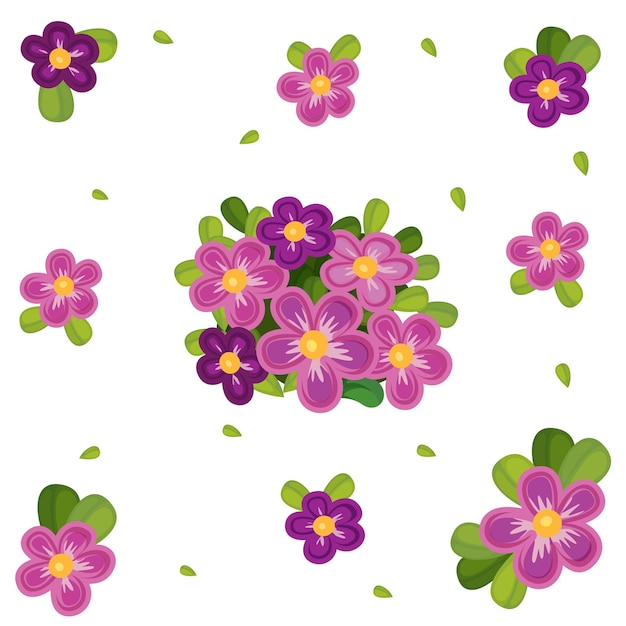 Free Vector seamless background with purple flowers