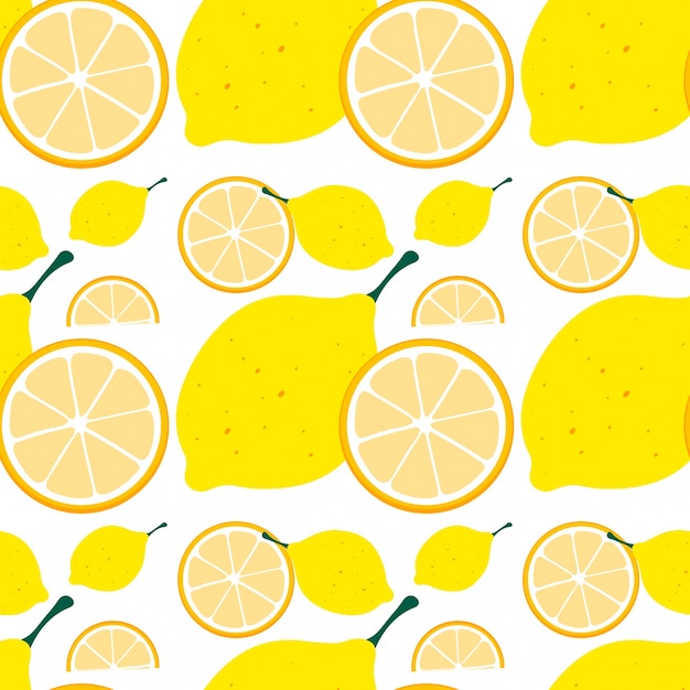 Free Vector seamless background with yellow lemon