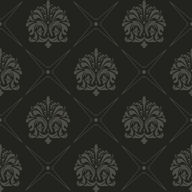 Free Vector seamless black background, old style vector pattern