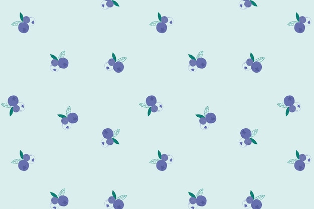 Seamless blueberry pattern pastel background