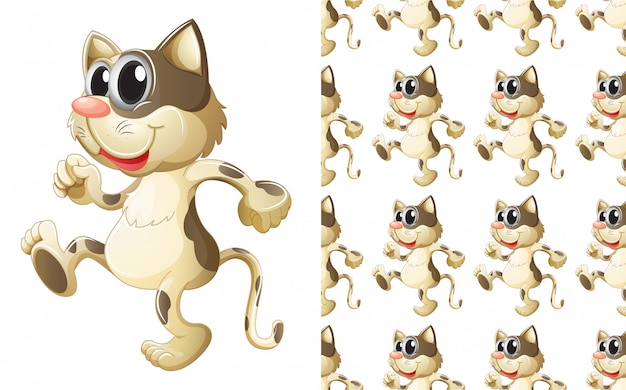 Seamless cat  animal pattern cartoon