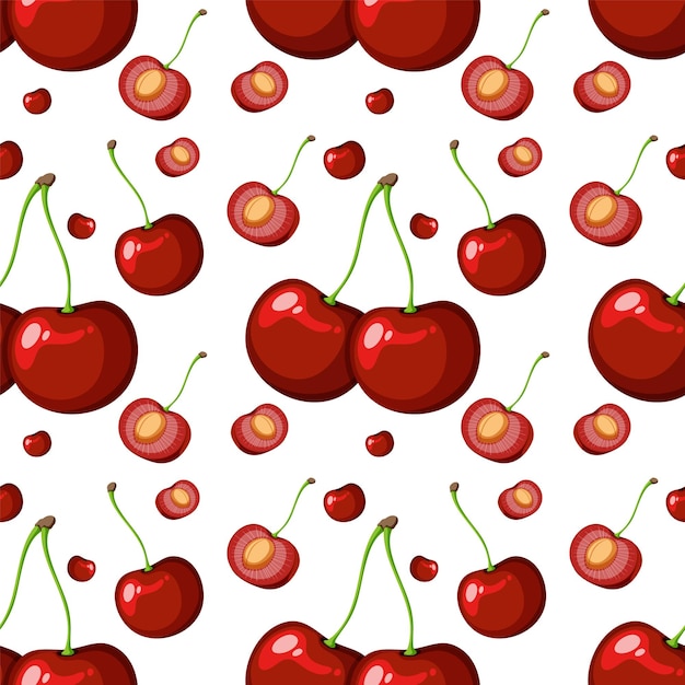 Free Vector seamless cherry pattern illustration