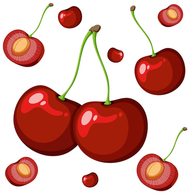 Free Vector seamless cherry pattern vector illustration