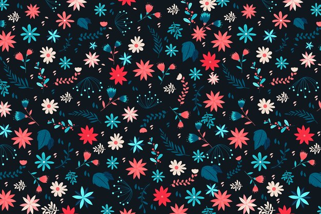 Seamless cute ditsy flower pattern background