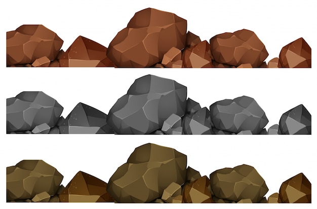 Free Vector seamless design of rocks