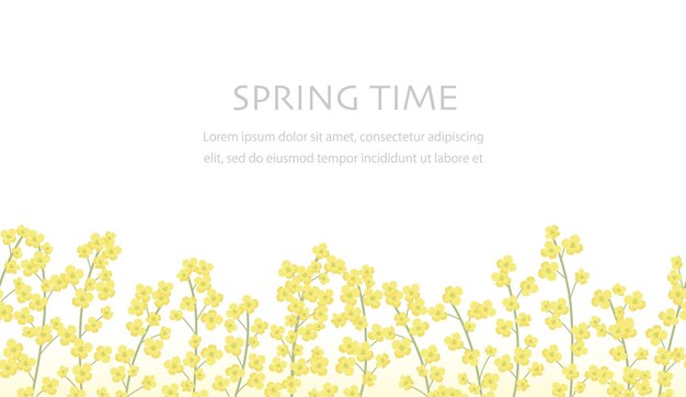 Seamless field mustard floral background illustration with text space Horizontally repeatable