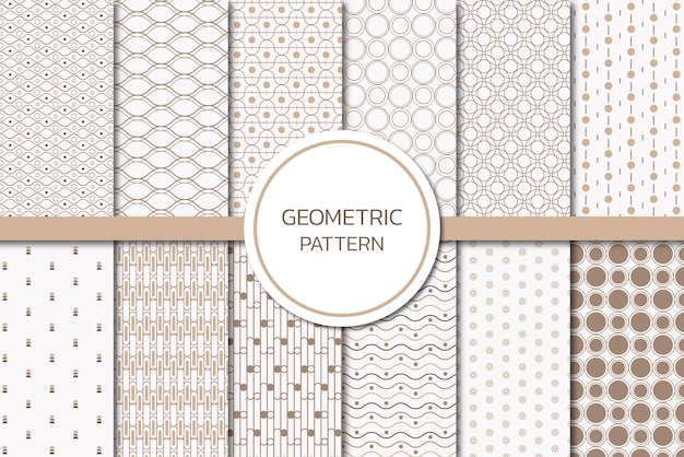 Free Vector seamless geometric pattern set