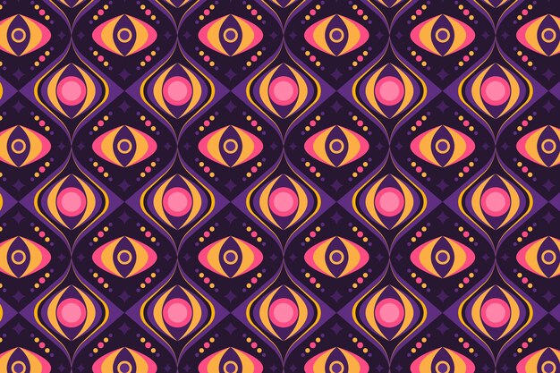 Seamless geometric shapes groovy pattern texture