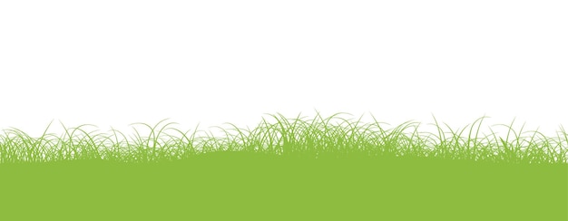 Seamless Green Grassy Field Vector Background Illustration With Text Space. Horizontally Repeatable.