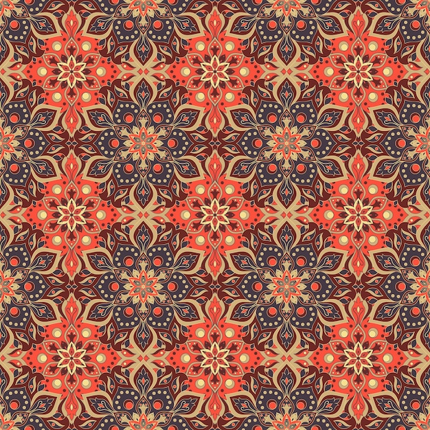 Seamless hand drawn mandala seamless pattern.