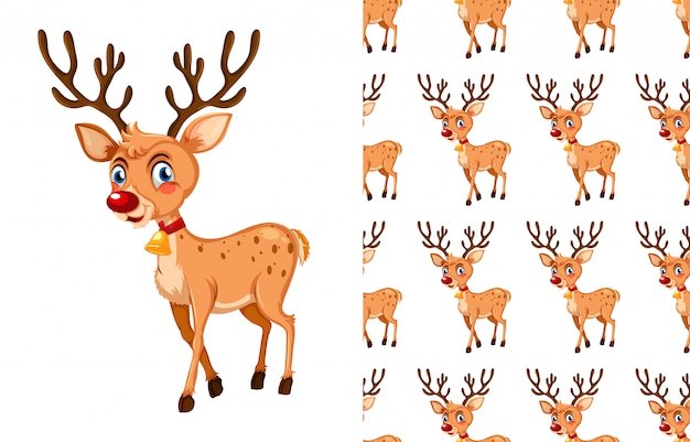 Seamless and isolated animal pattern cartoon