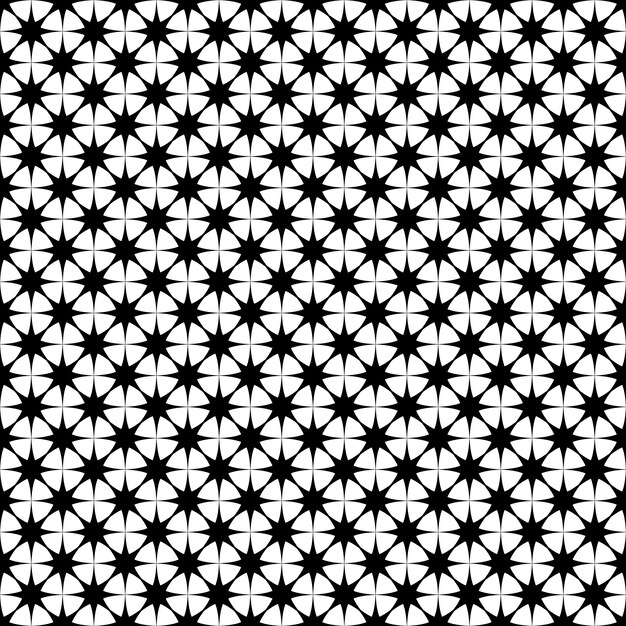 Seamless monochrome star pattern - vector background graphic design from geometric polygonal shapes