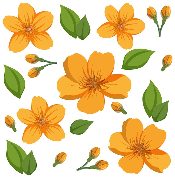 Free Vector seamless orange floral pattern