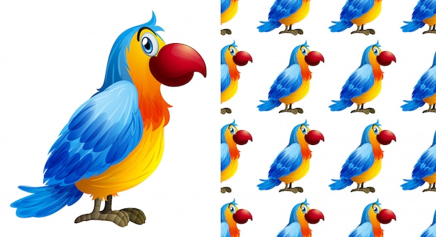 Free Vector seamless parrot animal pattern cartoon