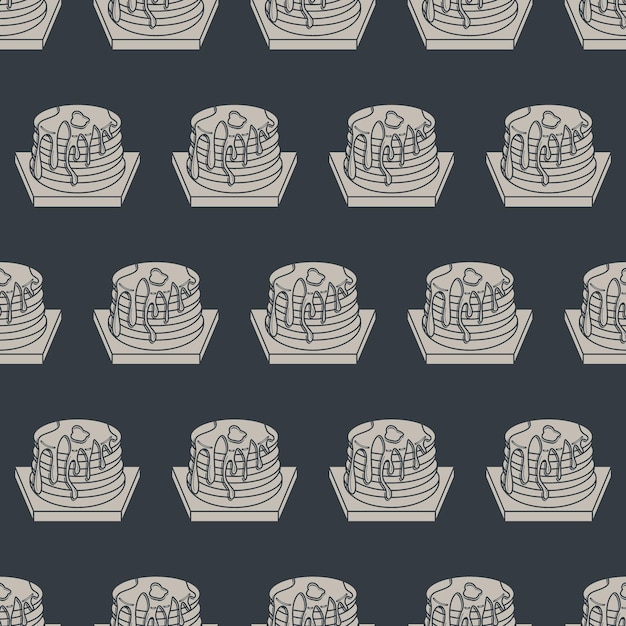 Seamless pattern bakery cake background