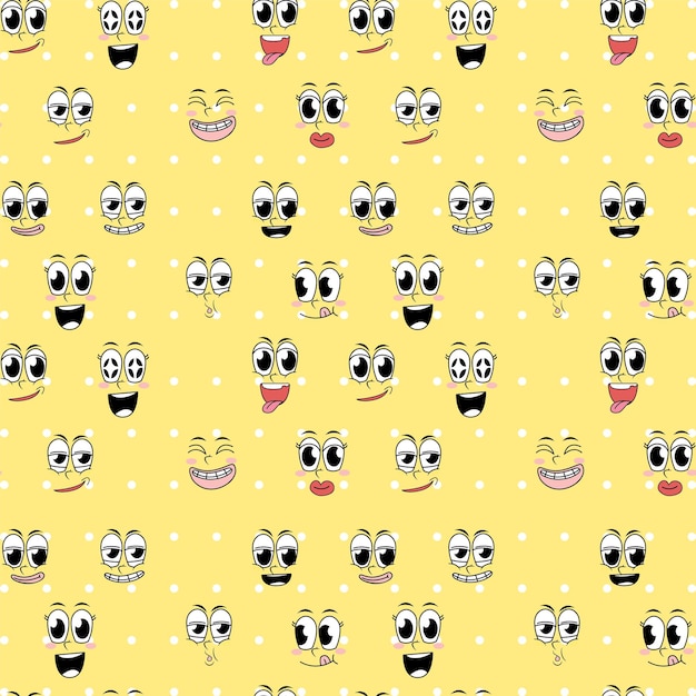 Free Vector seamless pattern cartoon on yellow background