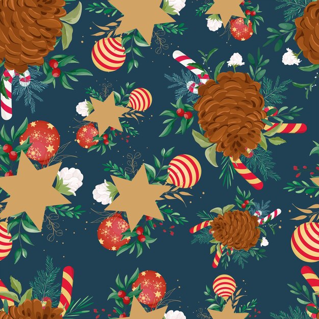 Seamless pattern Christmas ornament design