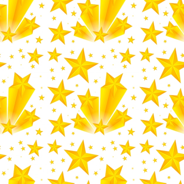 Seamless pattern design with yellow stars