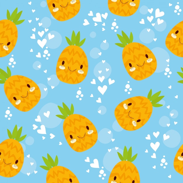 Free Vector seamless pattern pineapple