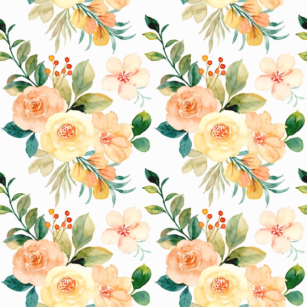 Seamless pattern of rose flower watercolor