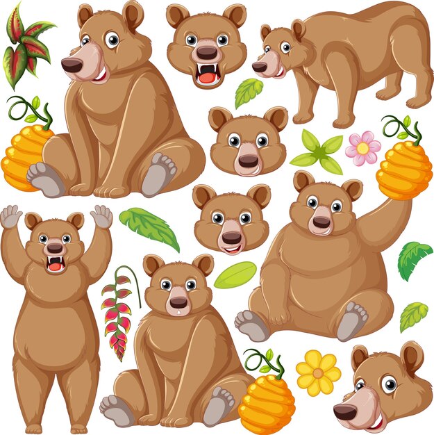 Seamless pattern with cute animals