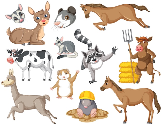 Seamless pattern with cute animals