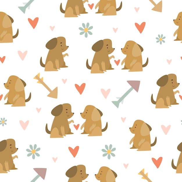 seamless pattern with dogs