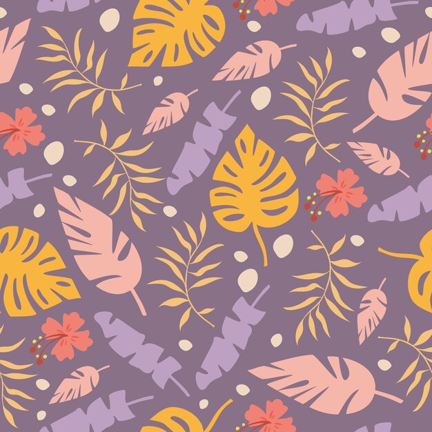 Seamless pattern with palm leaves