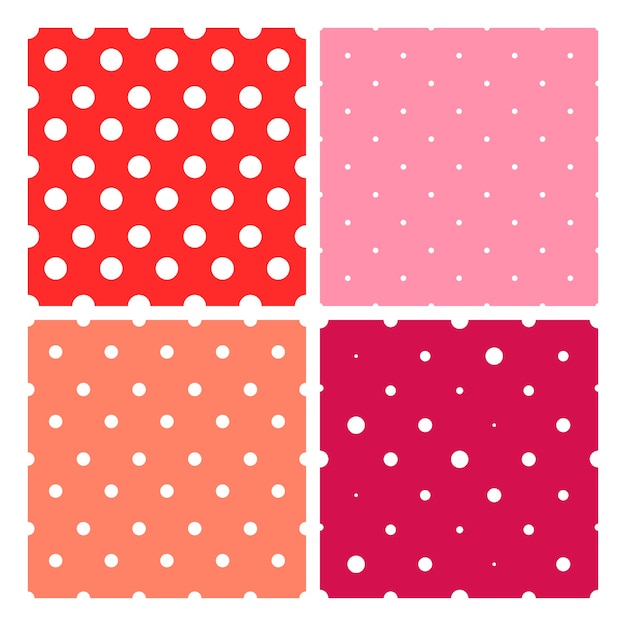 Seamless polka dot pattern set