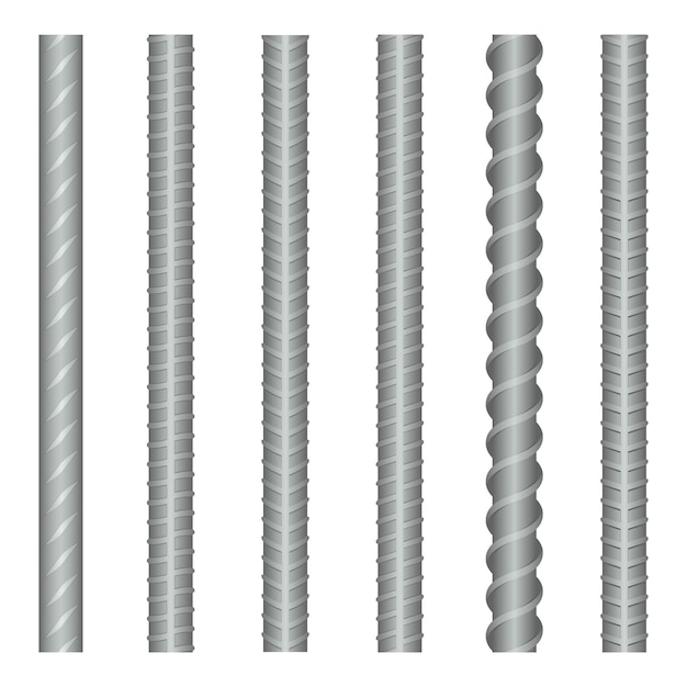 Free vector seamless steel bar set