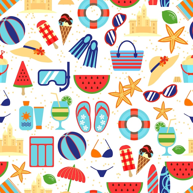 Seamless summer travel pattern and vacation summer time.