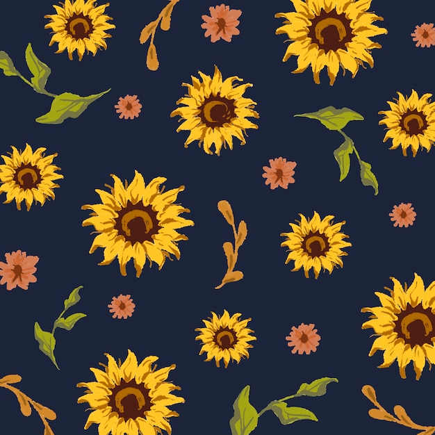 Free vector seamless sunflower pattern