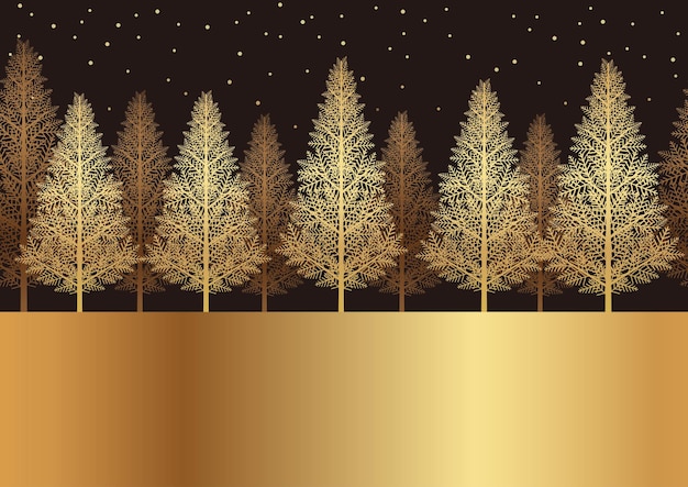 Free Vector seamless vector snowy forest isolated on a black background horizontally repeatable