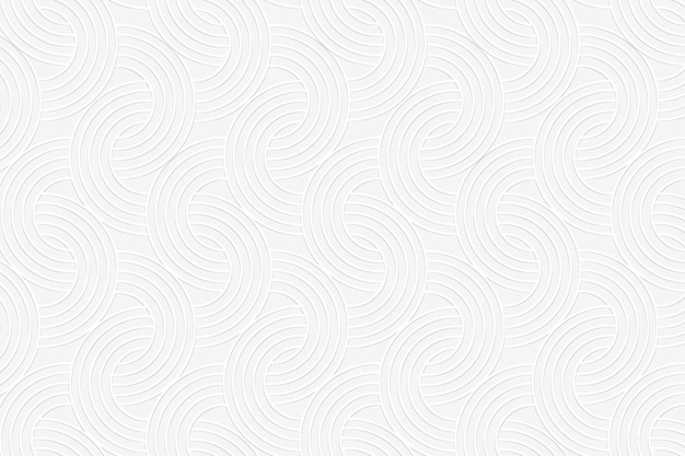 Seamless white interlaced rounded arc patterned background