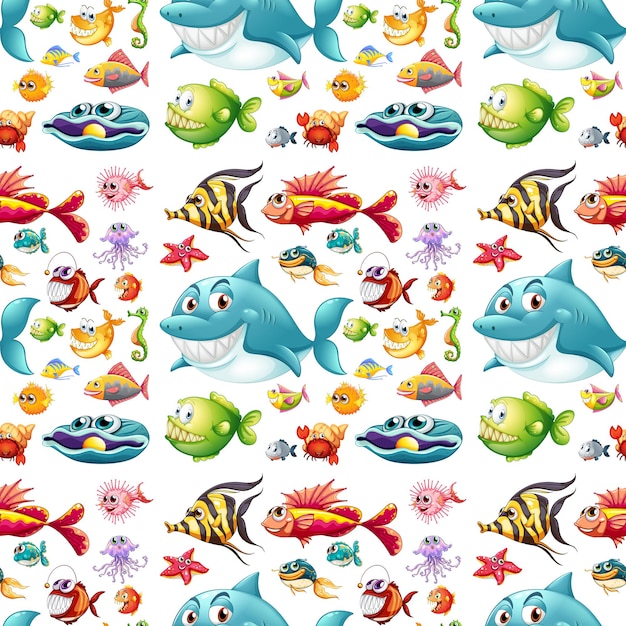 Free Vector seamless wild animals under the ocean