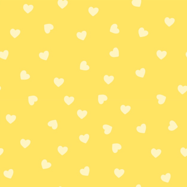 Seamless yellow heart pattern vector