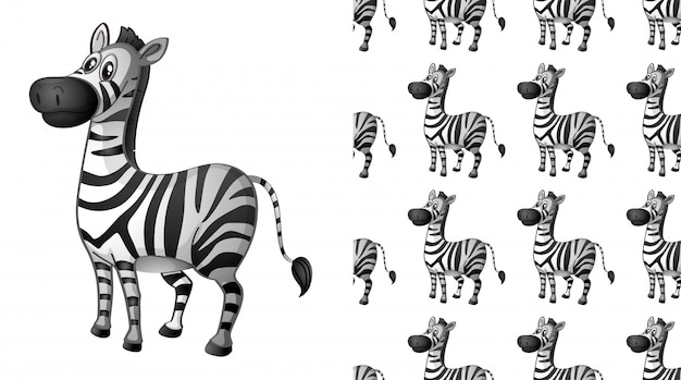 Seamless zebra animal pattern cartoon