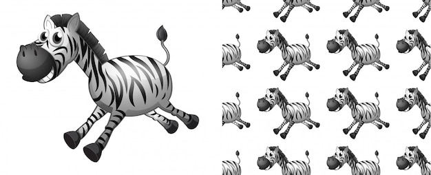 Seamless zebra pattern cartoon